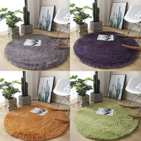 Modern Round Plush Area Rug - Soft Non-Slip Bedroom Carpet