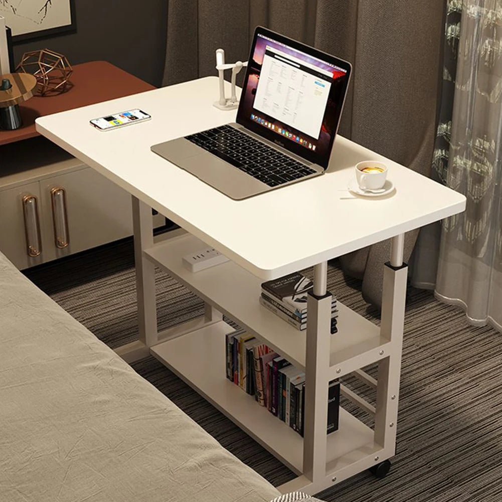 Height-Adjustable Rolling Desk - Mobile Computer Table 60x40cm