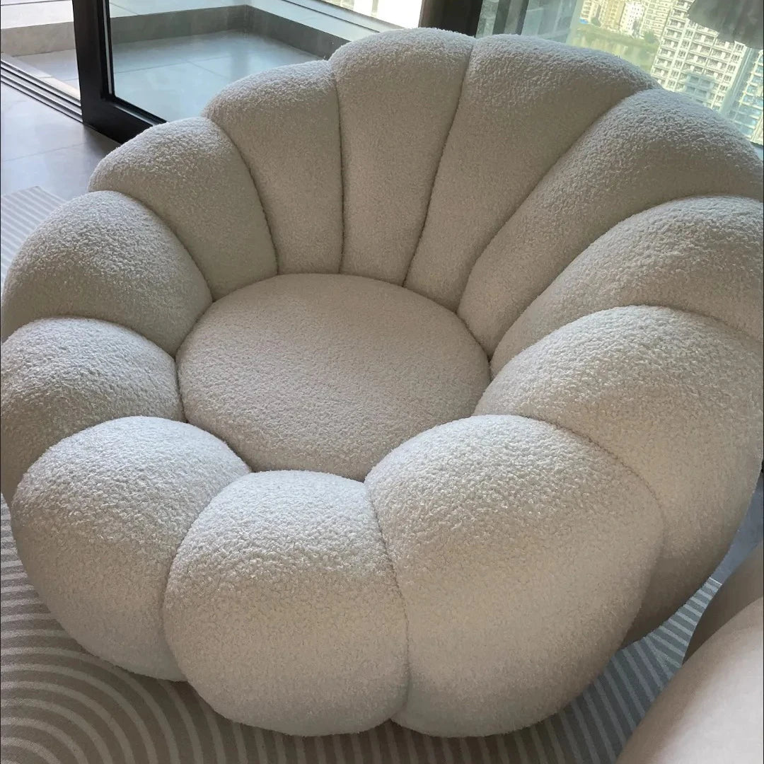 Pumpkin Lounge Chair - Creative Single Sofa for Bedroom & Balcony