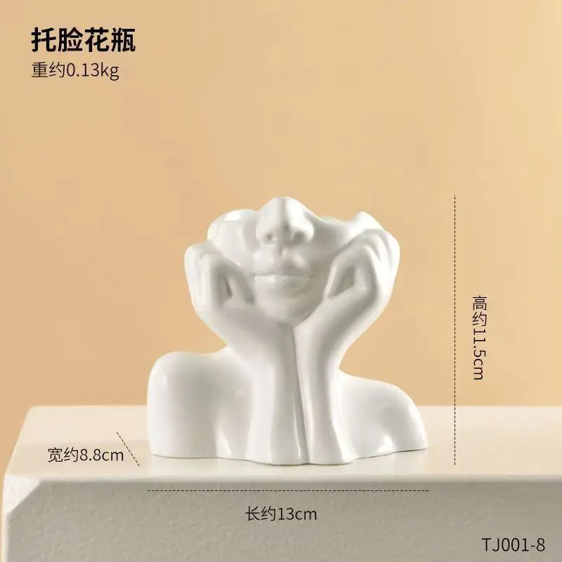 David Portrait Decorative Vase - Artistic Head Planter Accent